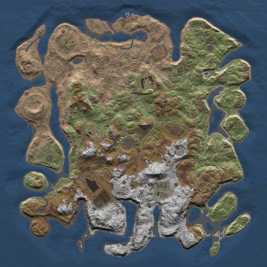 Rust Map: Procedural Map, Size: 4096, Seed: 512365322, 14 Monuments