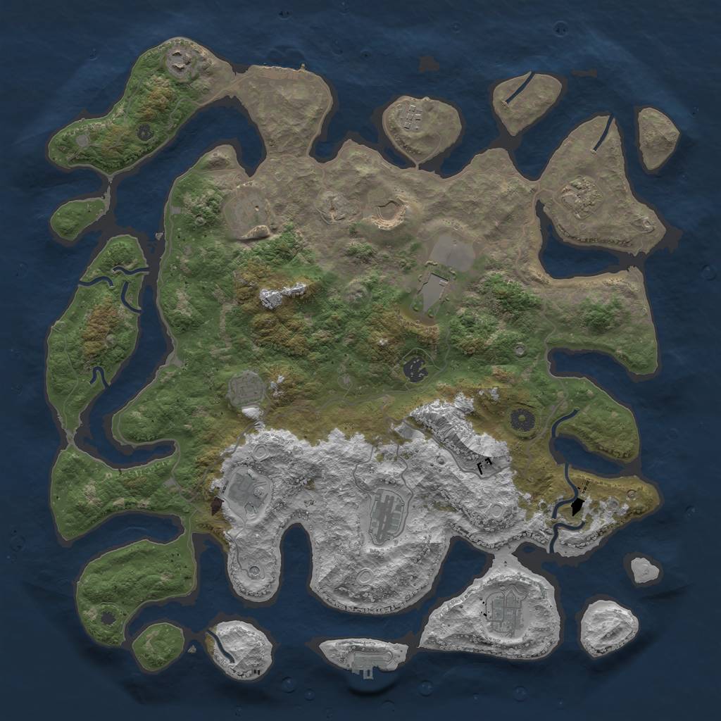 Rust Map: Procedural Map, Size: 4500, Seed: 17914, 19 Monuments