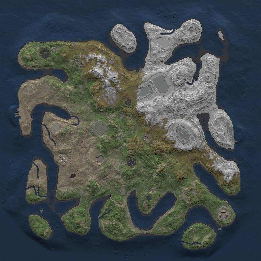 Rust Map: Procedural Map, Size: 4000, Seed: 129484468, 17 Monuments