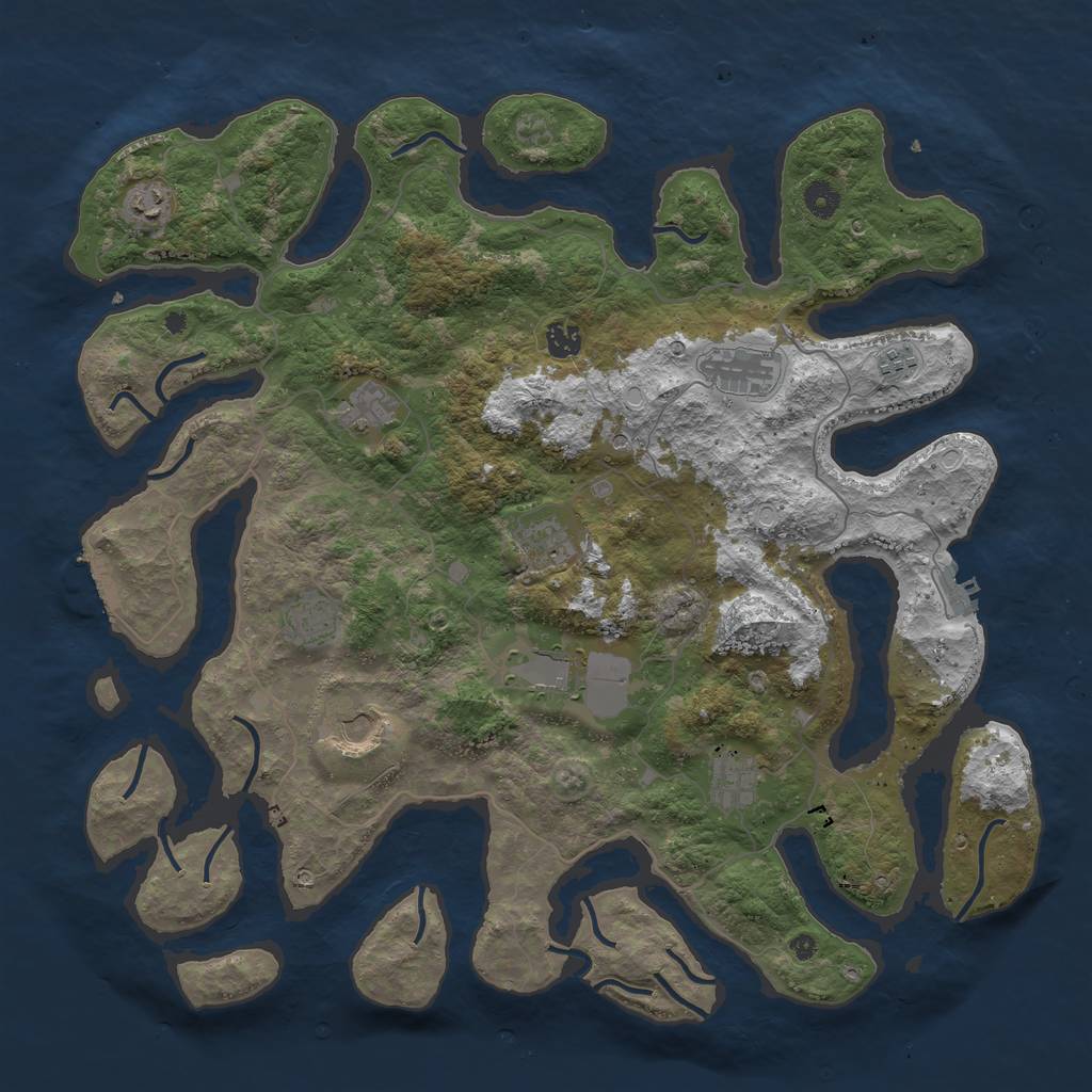 Rust Map: Procedural Map, Size: 4500, Seed: 807086211, 18 Monuments