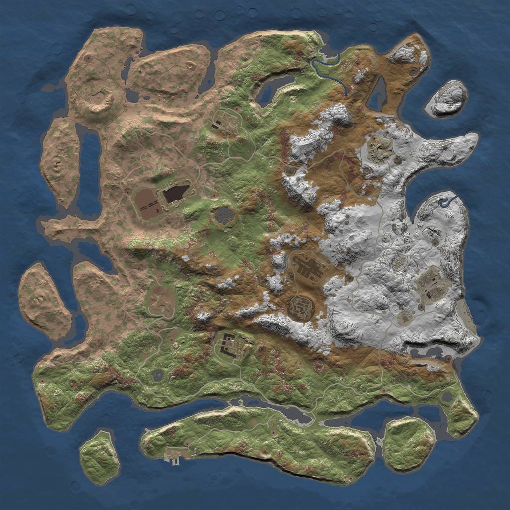 Rust Map: Procedural Map, Size: 4500, Seed: 417976064, 16 Monuments