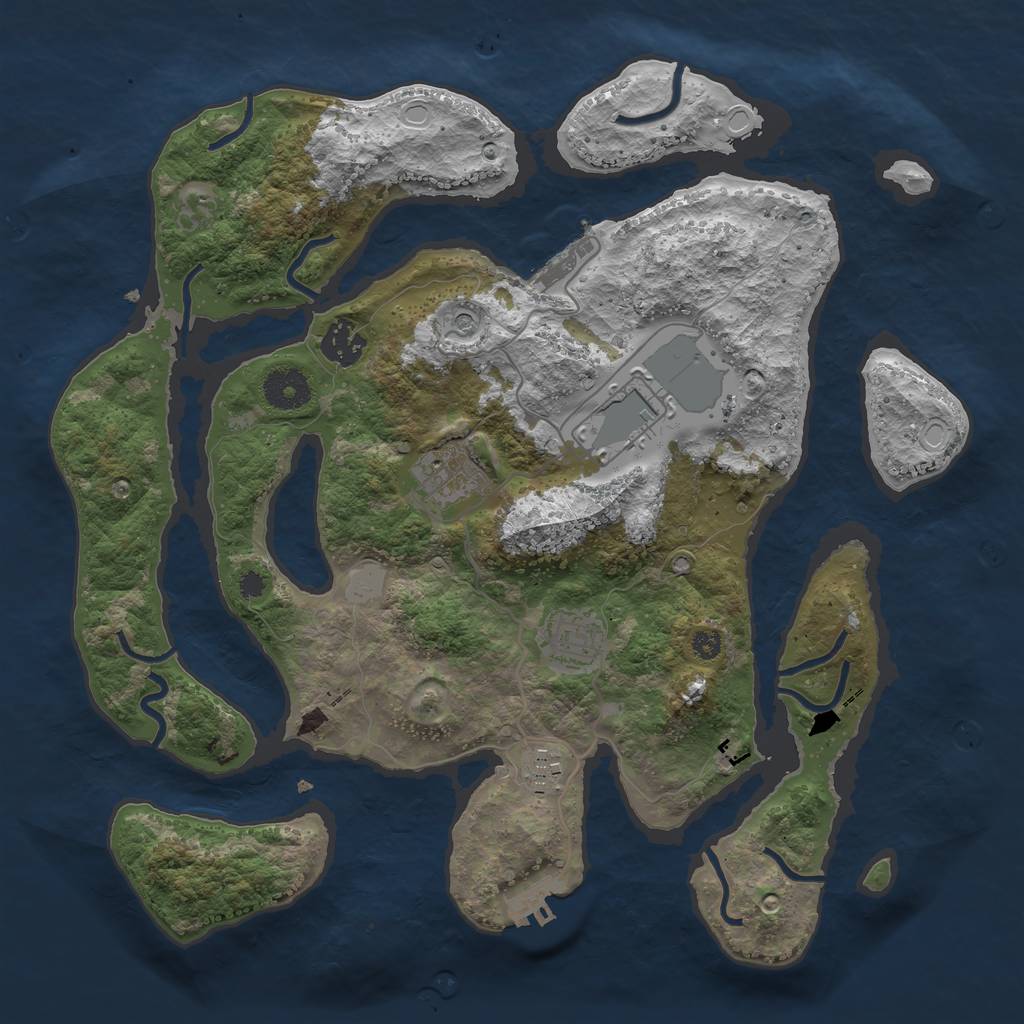 Rust Map: Procedural Map, Size: 3500, Seed: 29434, 13 Monuments