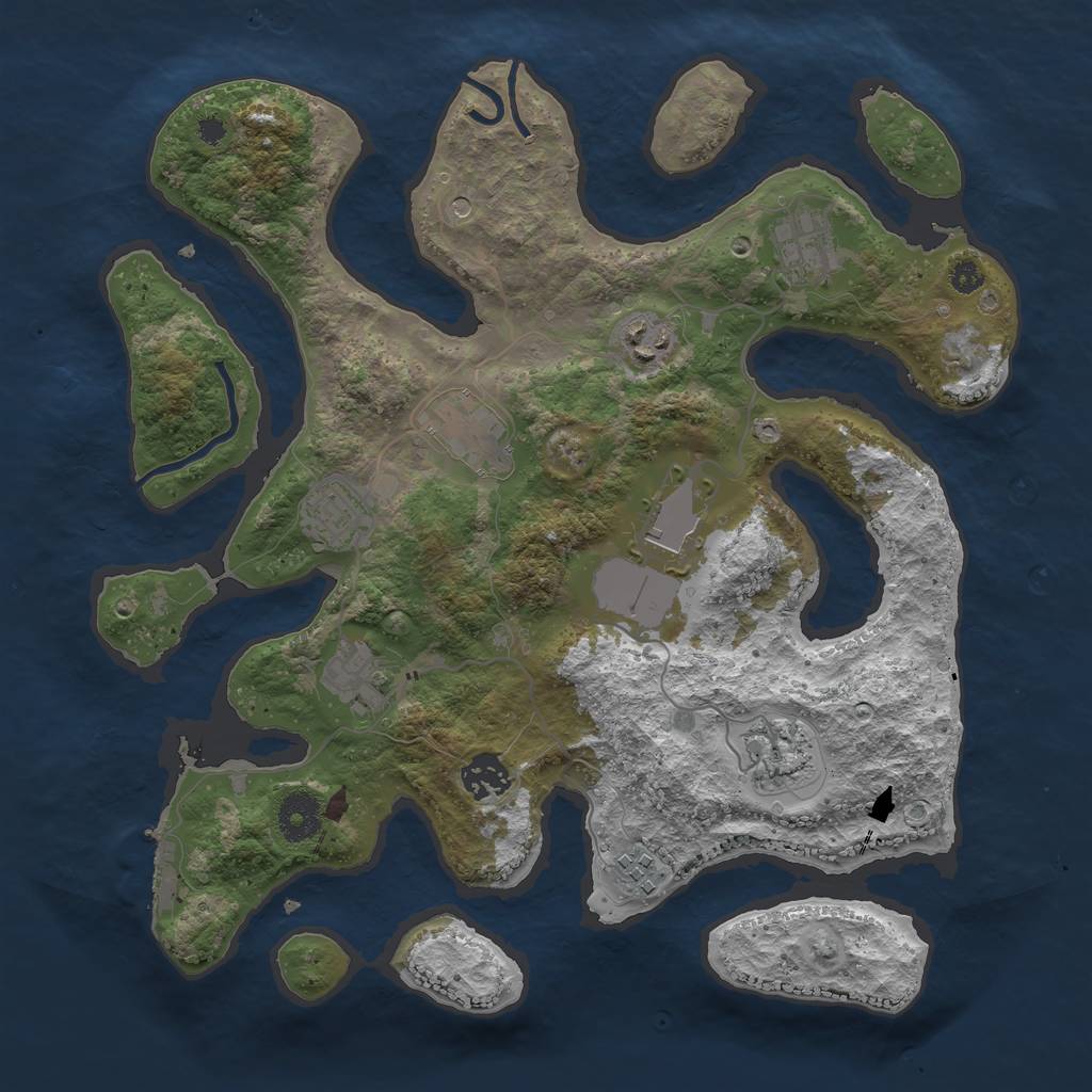 Rust Map: Procedural Map, Size: 3500, Seed: 1337204, 13 Monuments