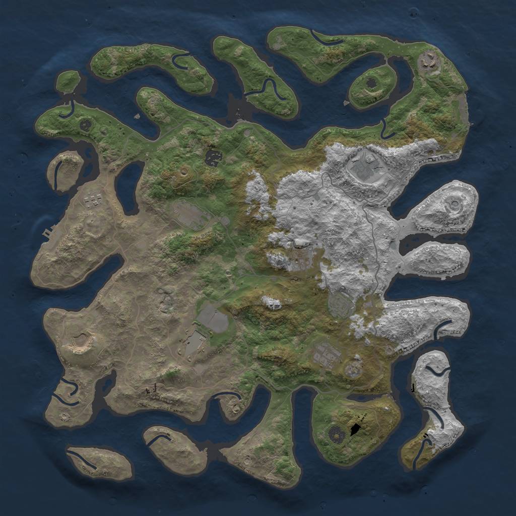 Rust Map: Procedural Map, Size: 4500, Seed: 20210304, 15 Monuments