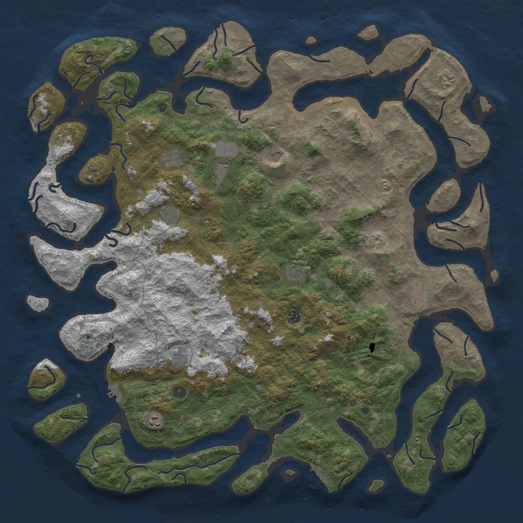 Rust Map: Procedural Map, Size: 6000, Seed: 22041996, 16 Monuments