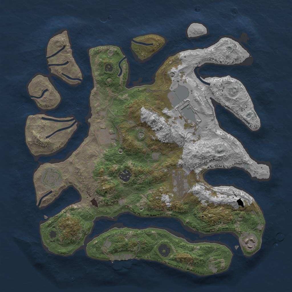 Rust Map: Procedural Map, Size: 3600, Seed: 199992626, 10 Monuments