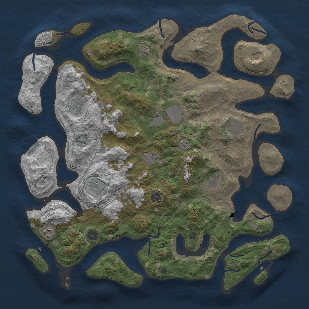 Rust Map: Procedural Map, Size: 4500, Seed: 5876083, 15 Monuments