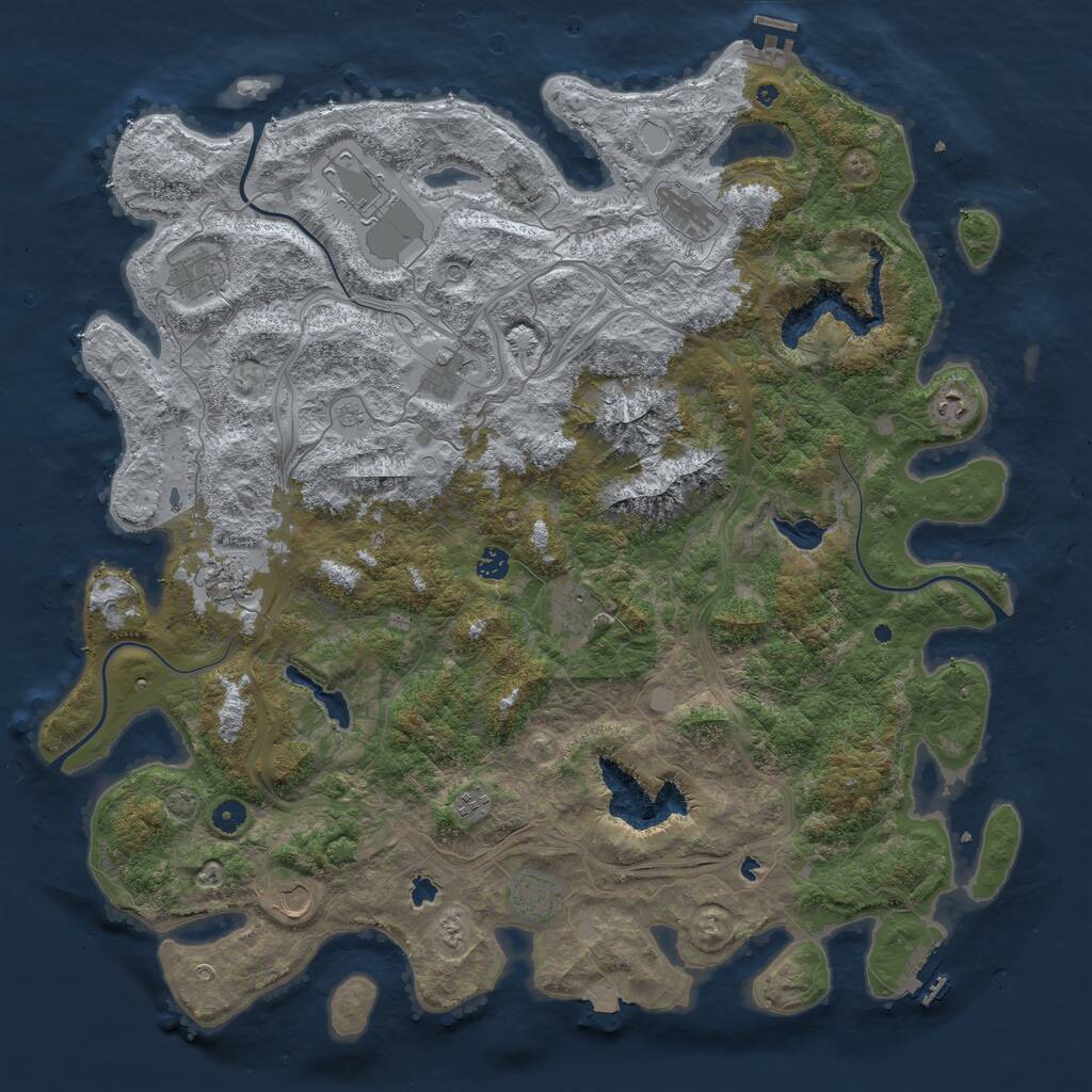 Rust Map: Procedural Map, Size: 5000, Seed: 44561152, 17 Monuments