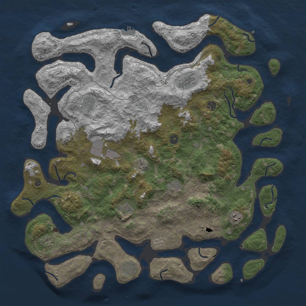 Rust Map: Procedural Map, Size: 5000, Seed: 44561152, 14 Monuments