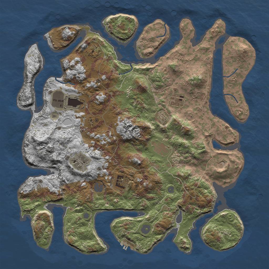 Rust Map: Procedural Map, Size: 4300, Seed: 4465363, 14 Monuments