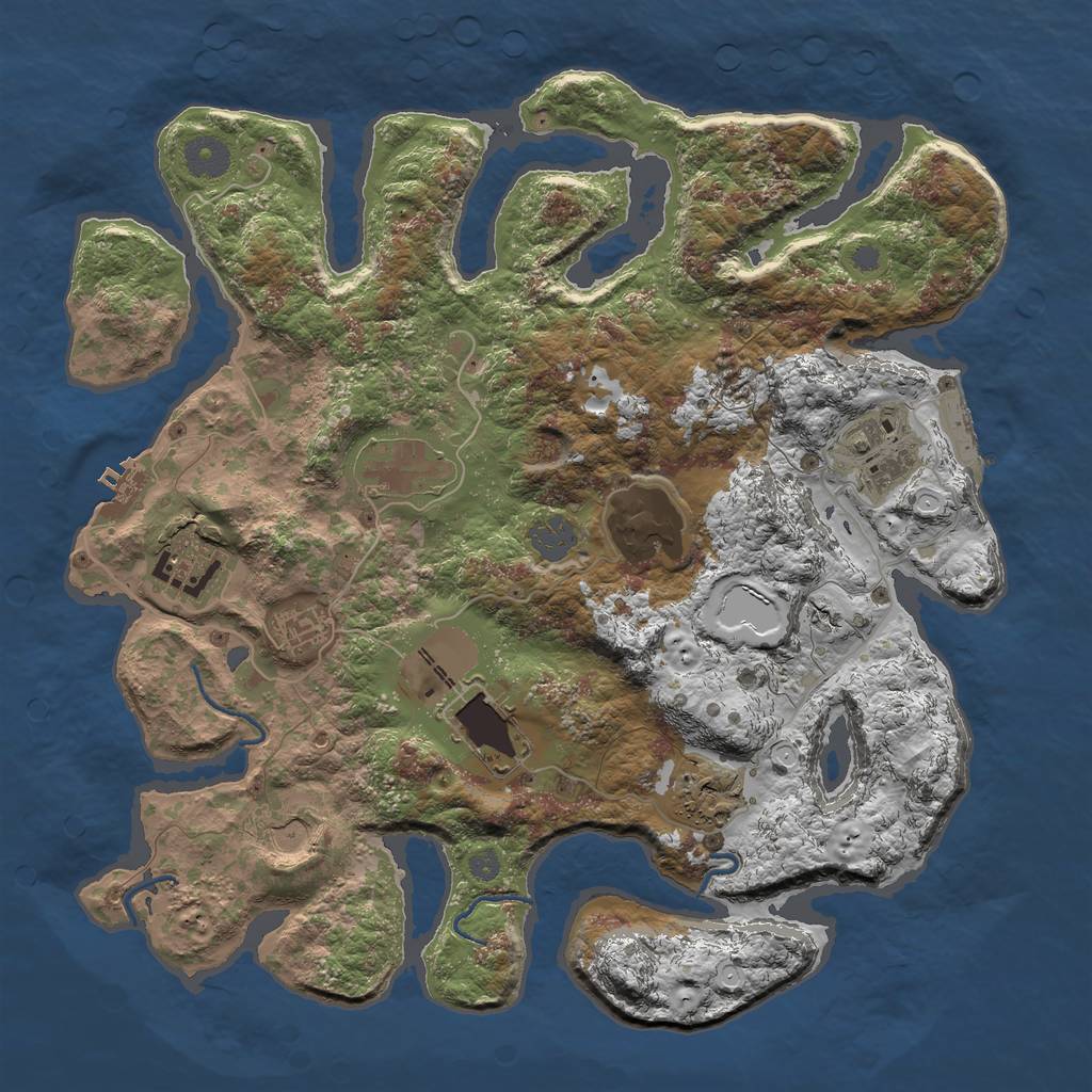 Rust Map: Procedural Map, Size: 3700, Seed: 1926, 15 Monuments