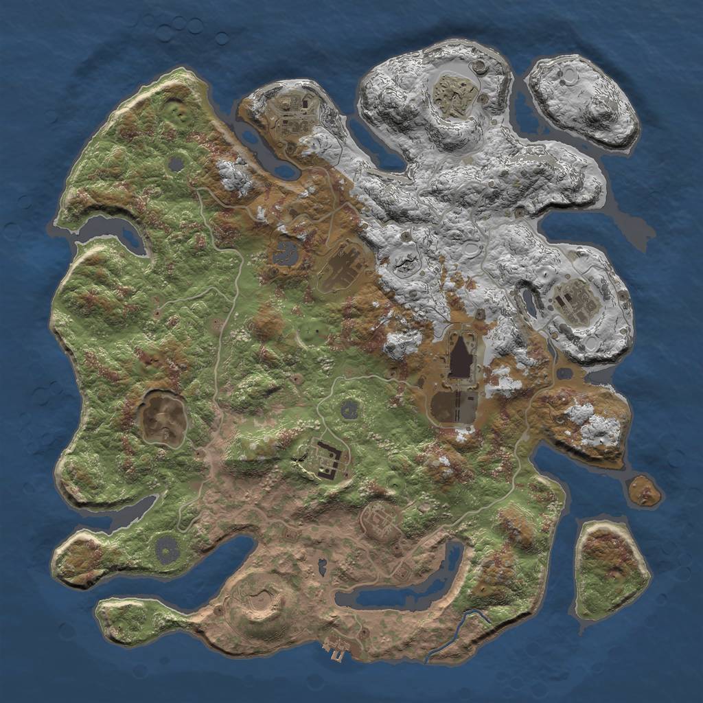 Rust Map: Procedural Map, Size: 4000, Seed: 2090367832, 15 Monuments