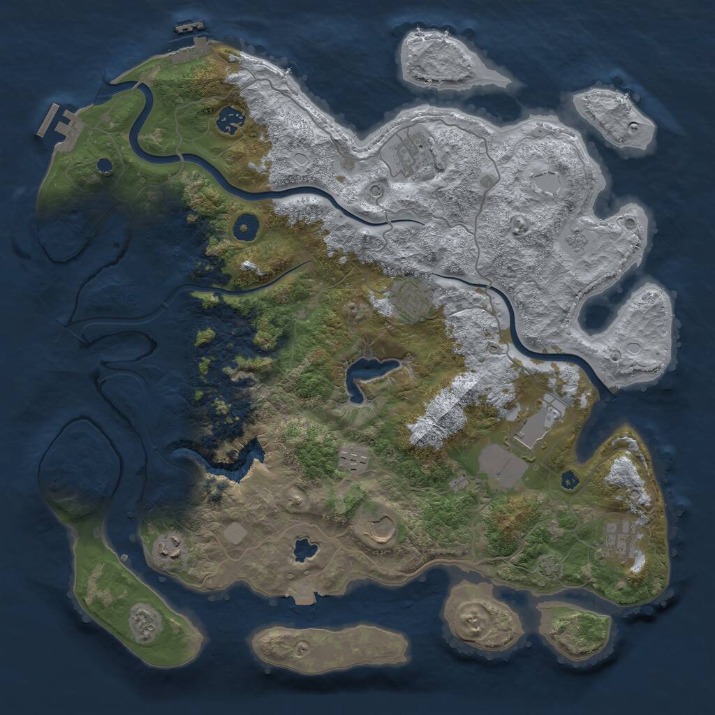Rust Map: Procedural Map, Size: 4000, Seed: 2090367832, 14 Monuments