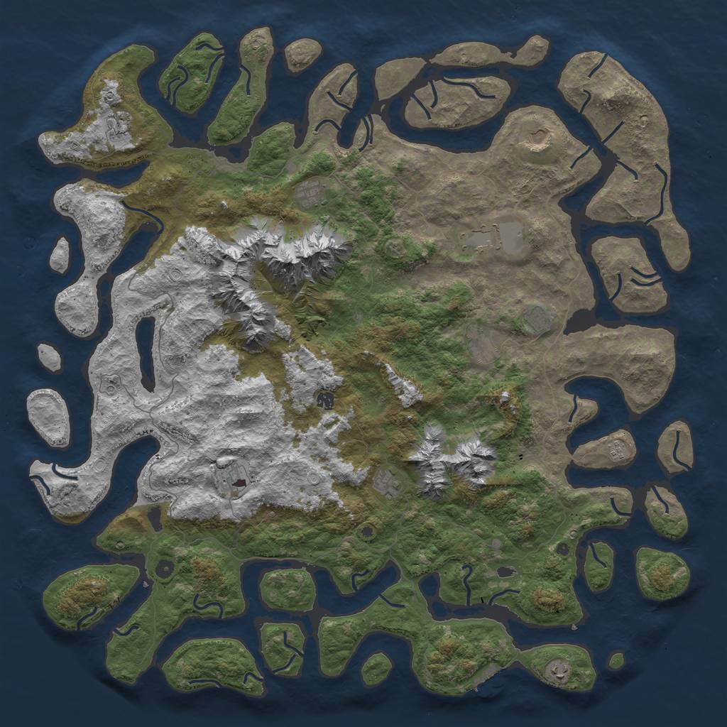 Rust Map: Procedural Map, Size: 6000, Seed: 5059219, 21 Monuments