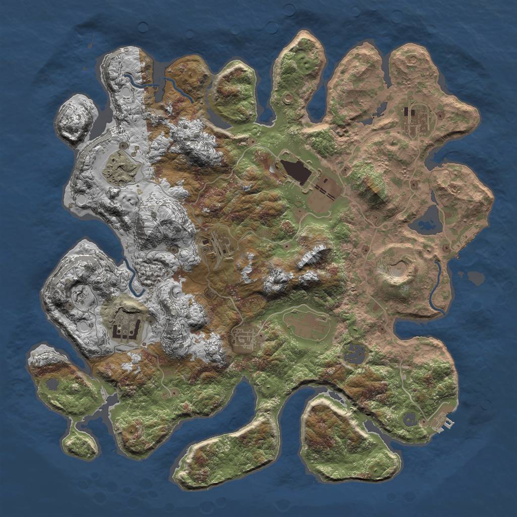 Rust Map: Procedural Map, Size: 3750, Seed: 879938283, 15 Monuments