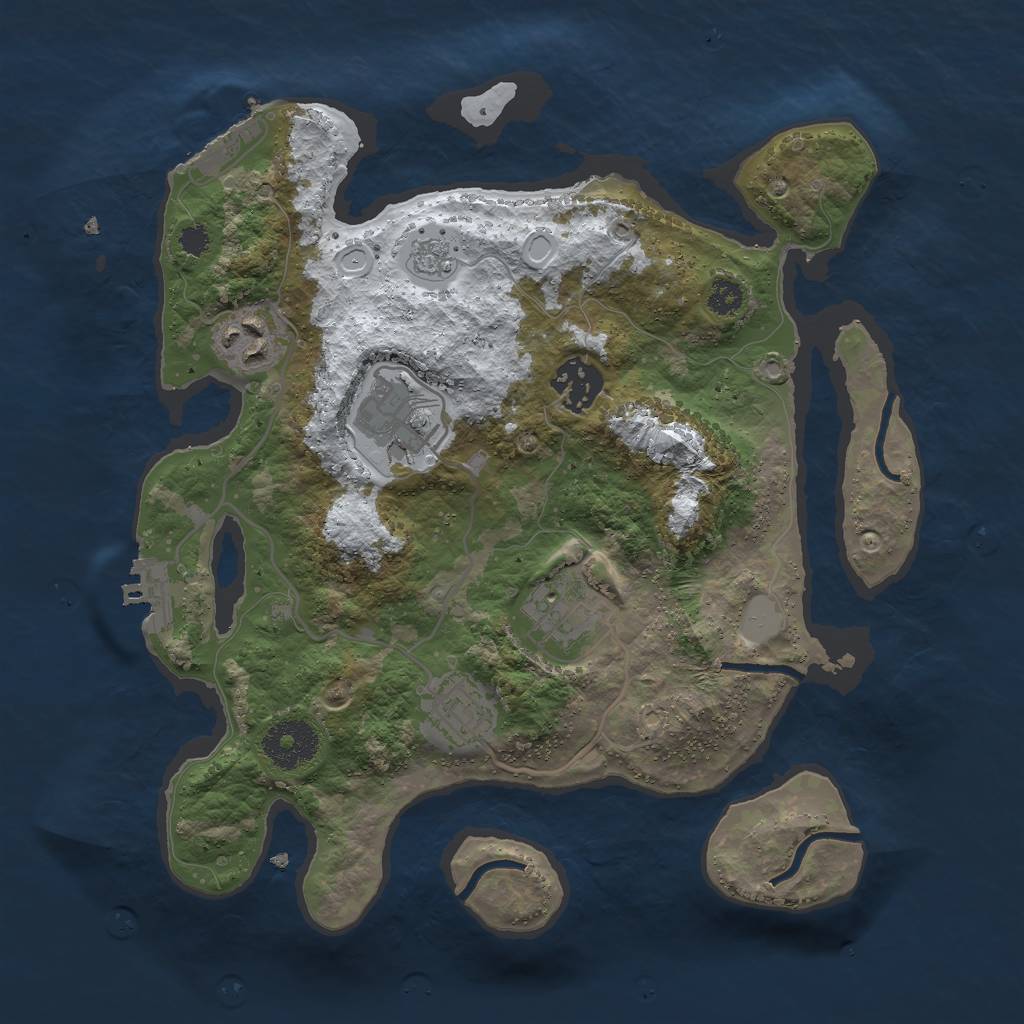 Rust Map: Procedural Map, Size: 3000, Seed: 854406727, 13 Monuments