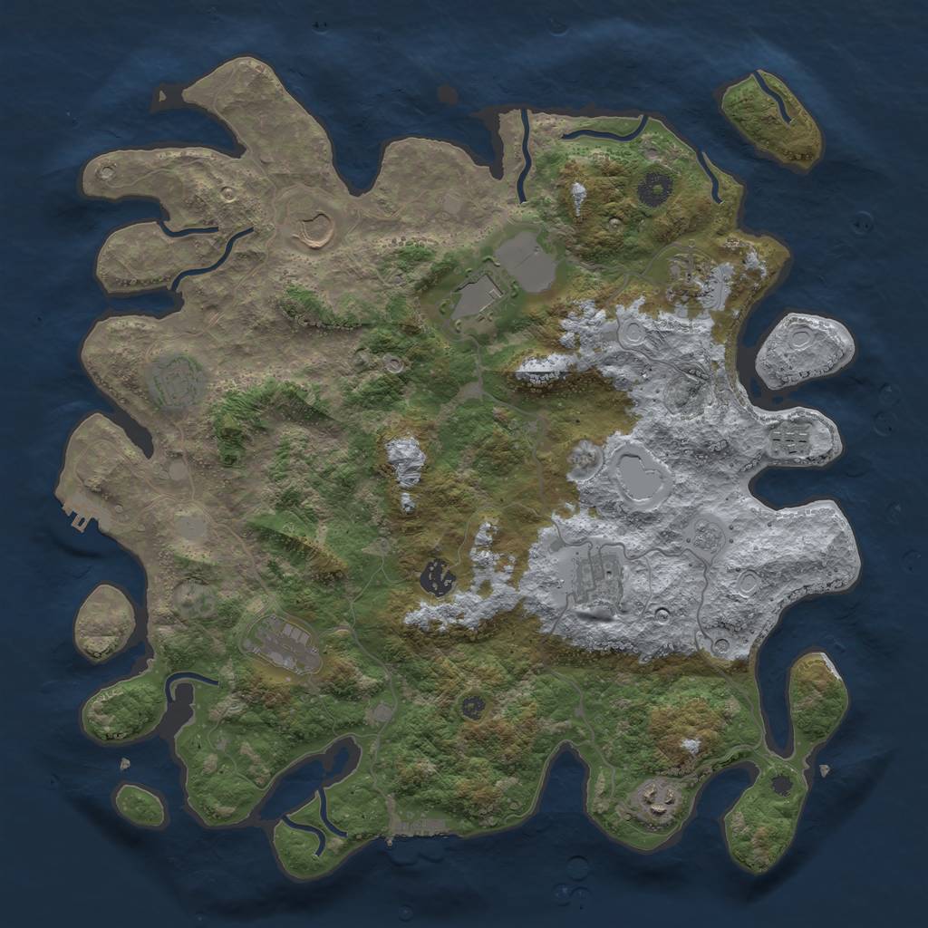 Rust Map: Procedural Map, Size: 3980, Seed: 819, 18 Monuments