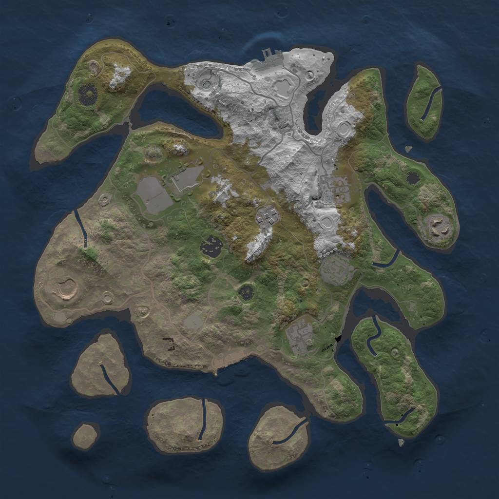 Rust Map: Procedural Map, Size: 3500, Seed: 2822346, 16 Monuments