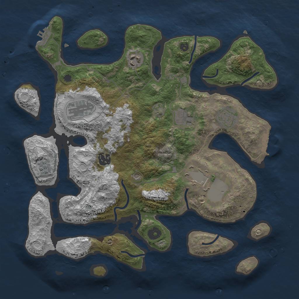 Rust Map: Procedural Map, Size: 3500, Seed: 902614728, 15 Monuments