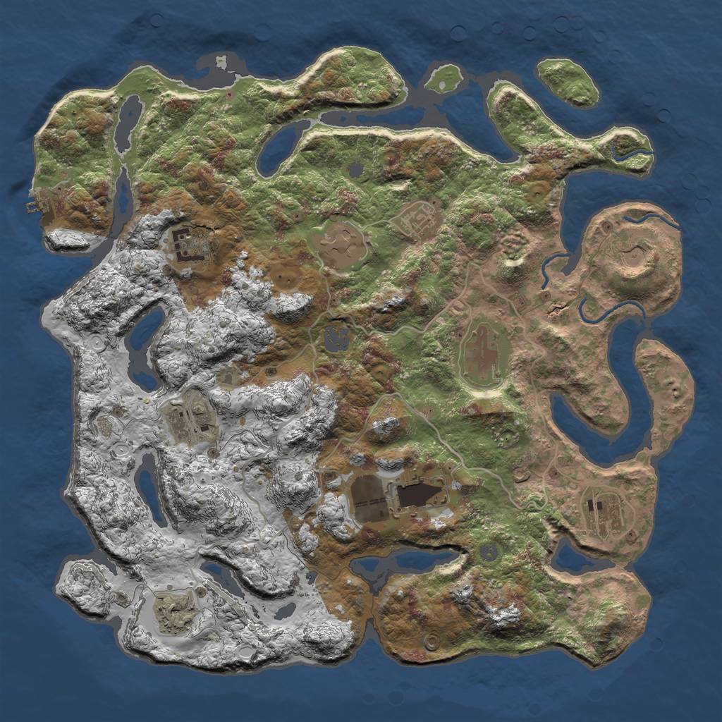 Rust Map: Procedural Map, Size: 4000, Seed: 1457484847, 15 Monuments