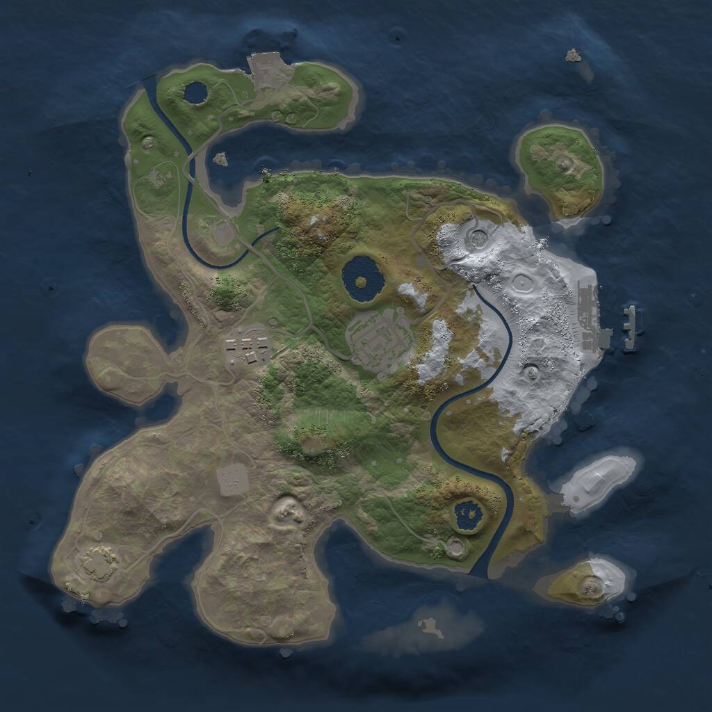 Rust Map: Procedural Map, Size: 2500, Seed: 7899, 6 Monuments