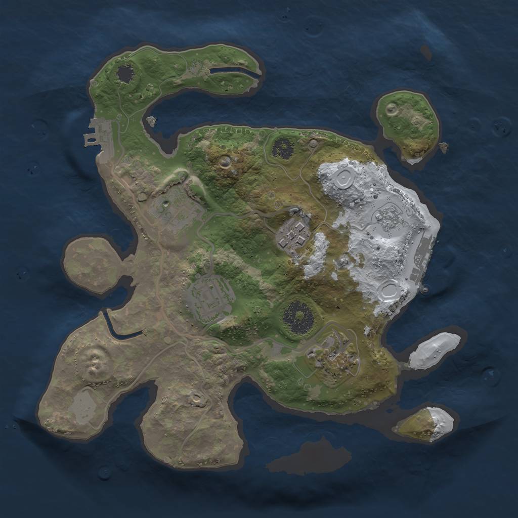 Rust Map: Procedural Map, Size: 2500, Seed: 7899, 12 Monuments