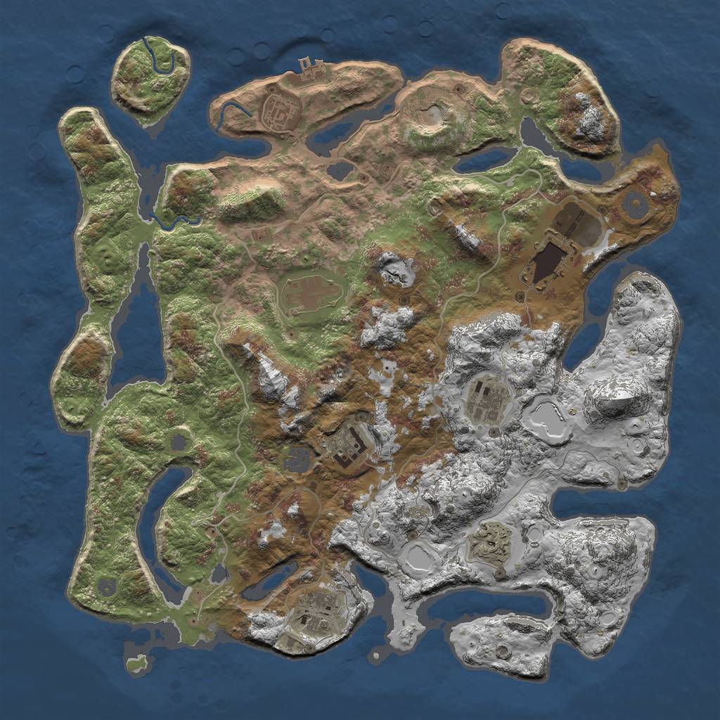 Rust Map: Procedural Map, Size: 4000, Seed: 789378936, 14 Monuments