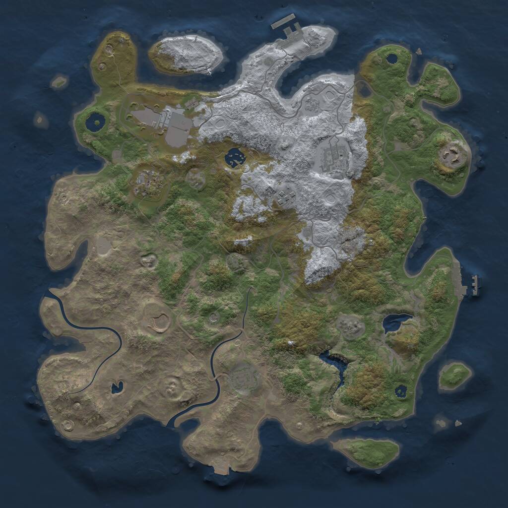 Rust Map: Procedural Map, Size: 4000, Seed: 5948, 14 Monuments