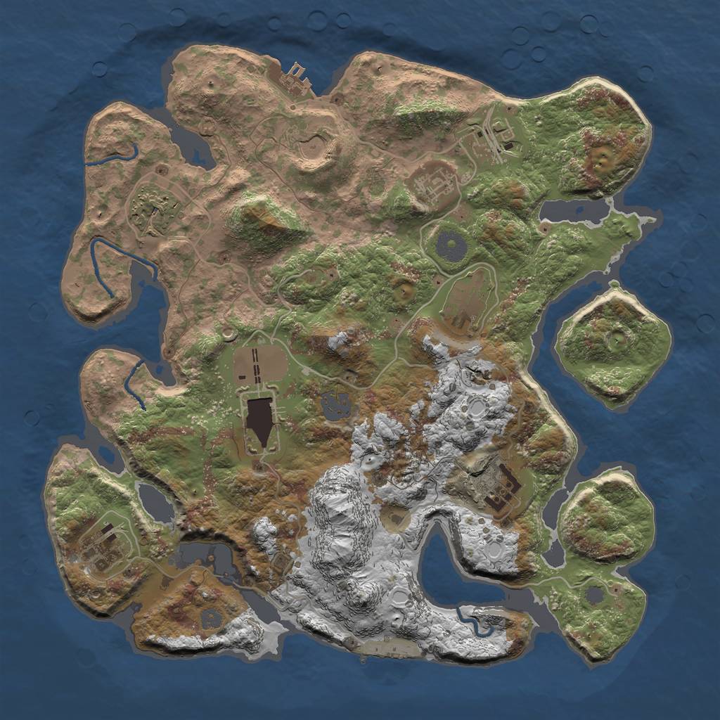 Rust Map: Procedural Map, Size: 3500, Seed: 17623587, 15 Monuments