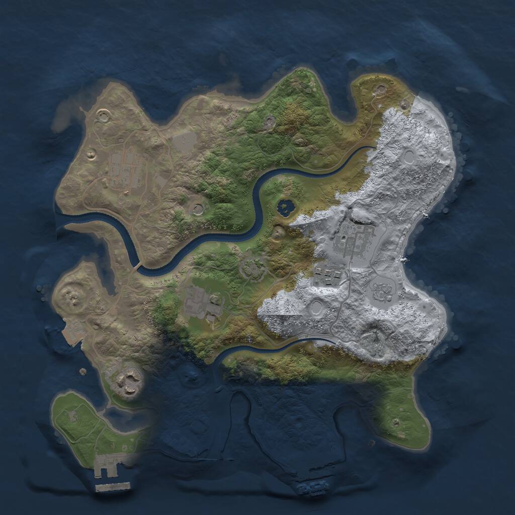 Rust Map: Procedural Map, Size: 3000, Seed: 65765776, 11 Monuments