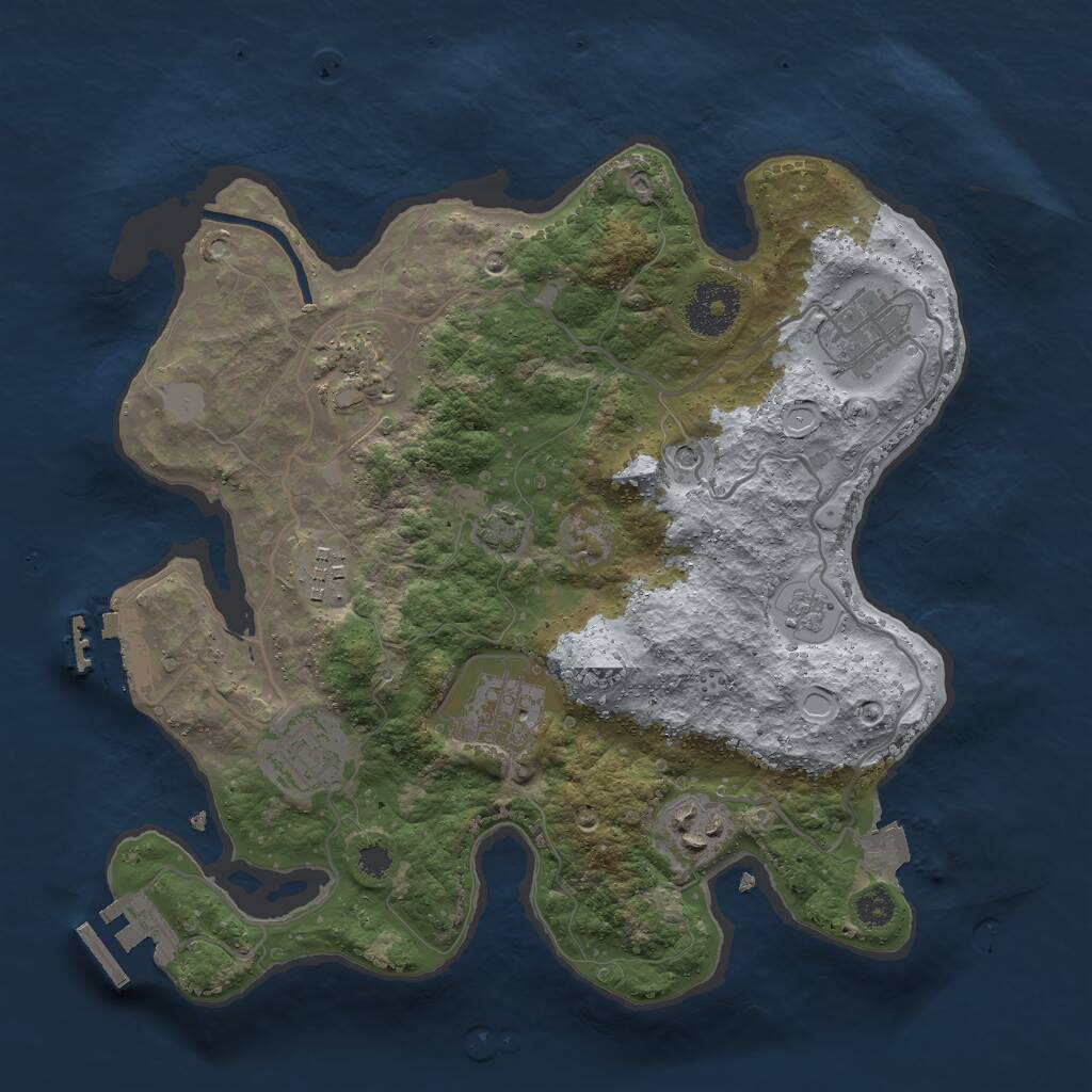 Rust Map: Procedural Map, Size: 3000, Seed: 65765776, 12 Monuments