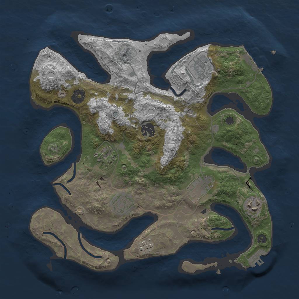 Rust Map: Procedural Map, Size: 3200, Seed: 1604012482, 18 Monuments