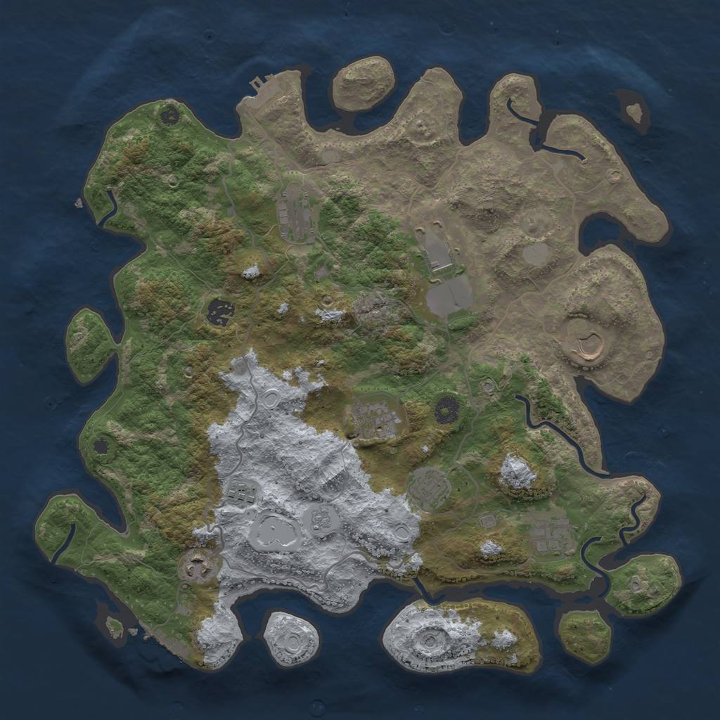 Rust Map: Procedural Map, Size: 4000, Seed: 119621551, 18 Monuments