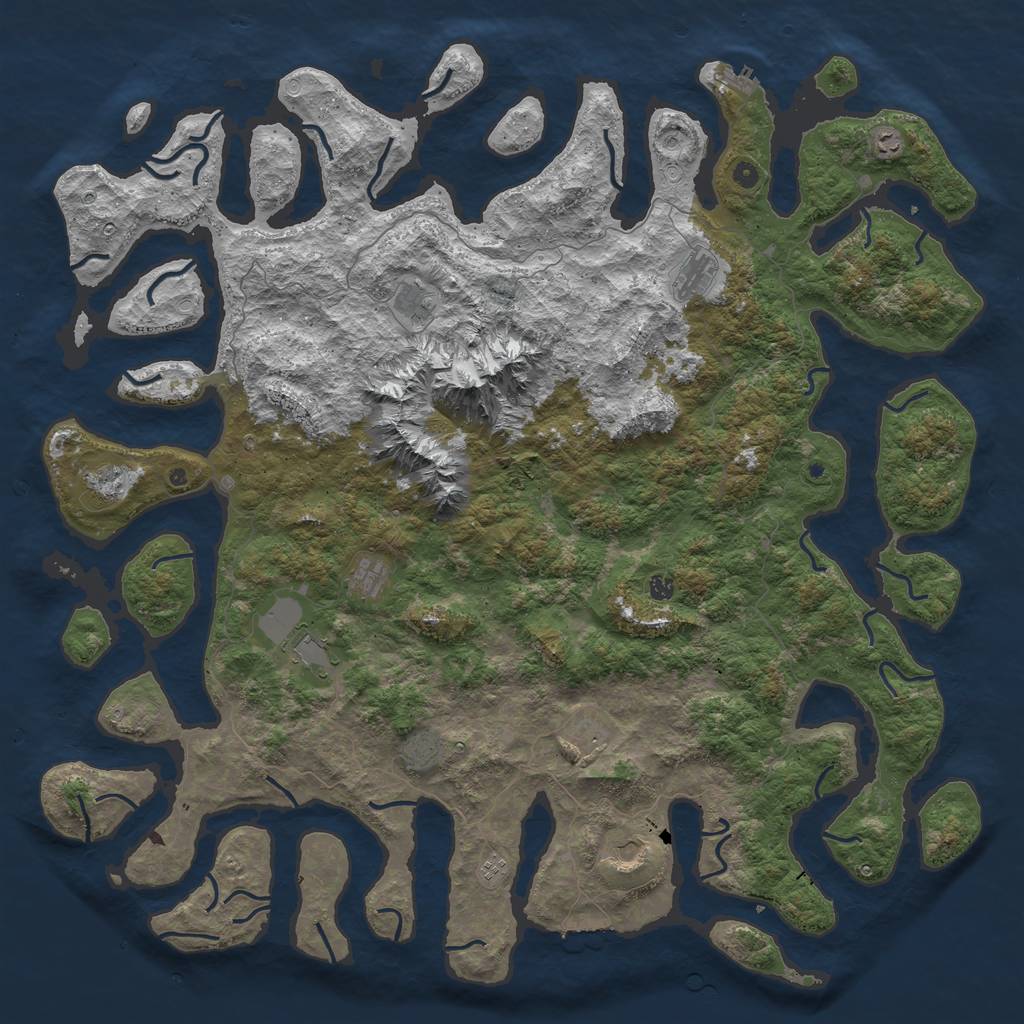 Rust Map: Procedural Map, Size: 6000, Seed: 2095213894, 22 Monuments