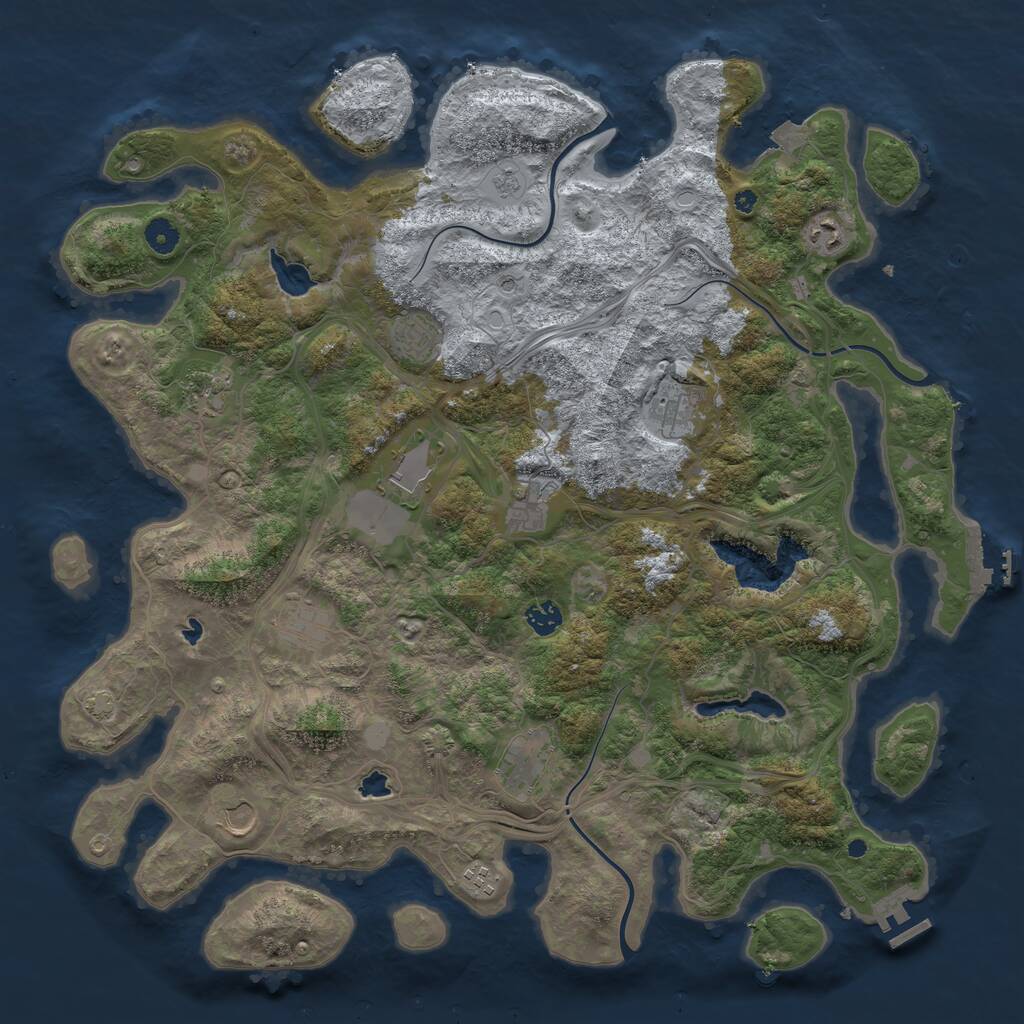 Rust Map: Procedural Map, Size: 4500, Seed: 1112248, 17 Monuments