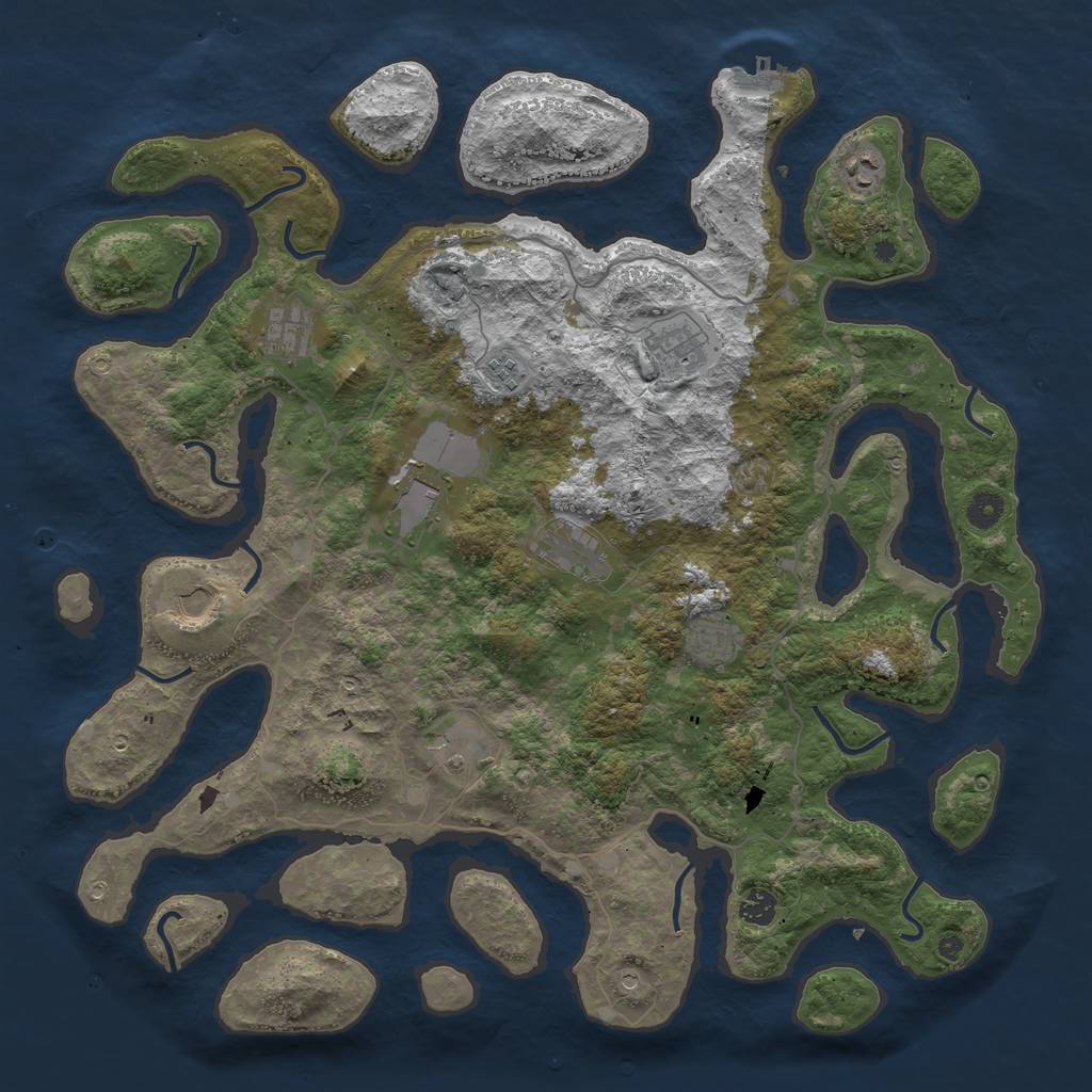 Rust Map: Procedural Map, Size: 4500, Seed: 1112248, 14 Monuments