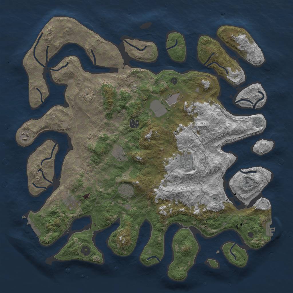 Rust Map: Procedural Map, Size: 4500, Seed: 90673434, 20 Monuments