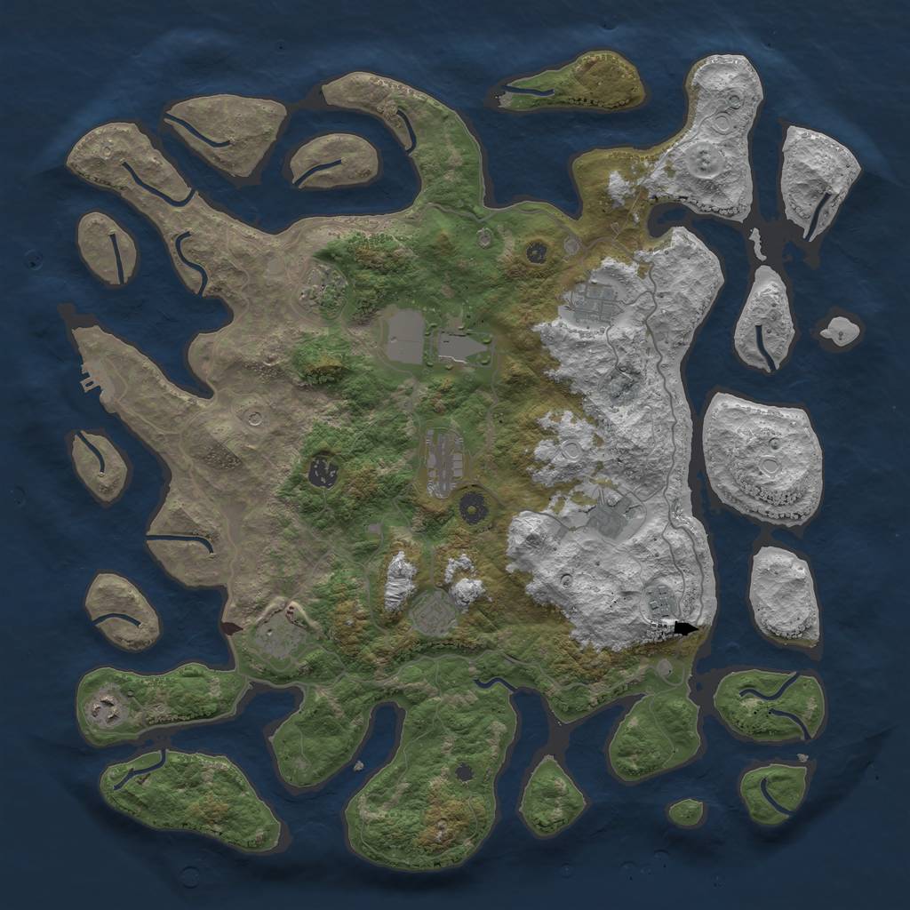 Rust Map: Procedural Map, Size: 4500, Seed: 1794276222, 20 Monuments