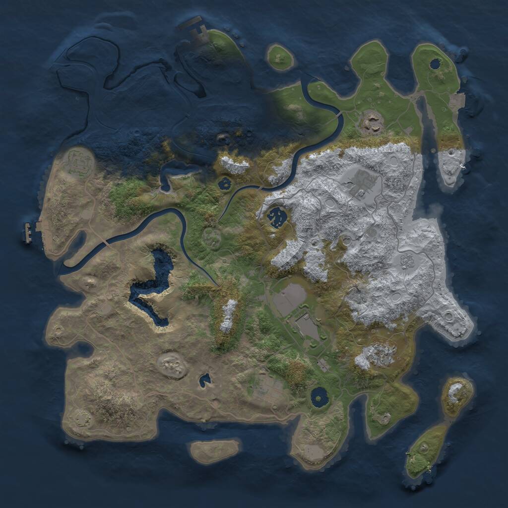 Rust Map: Procedural Map, Size: 4000, Seed: 702586237, 13 Monuments