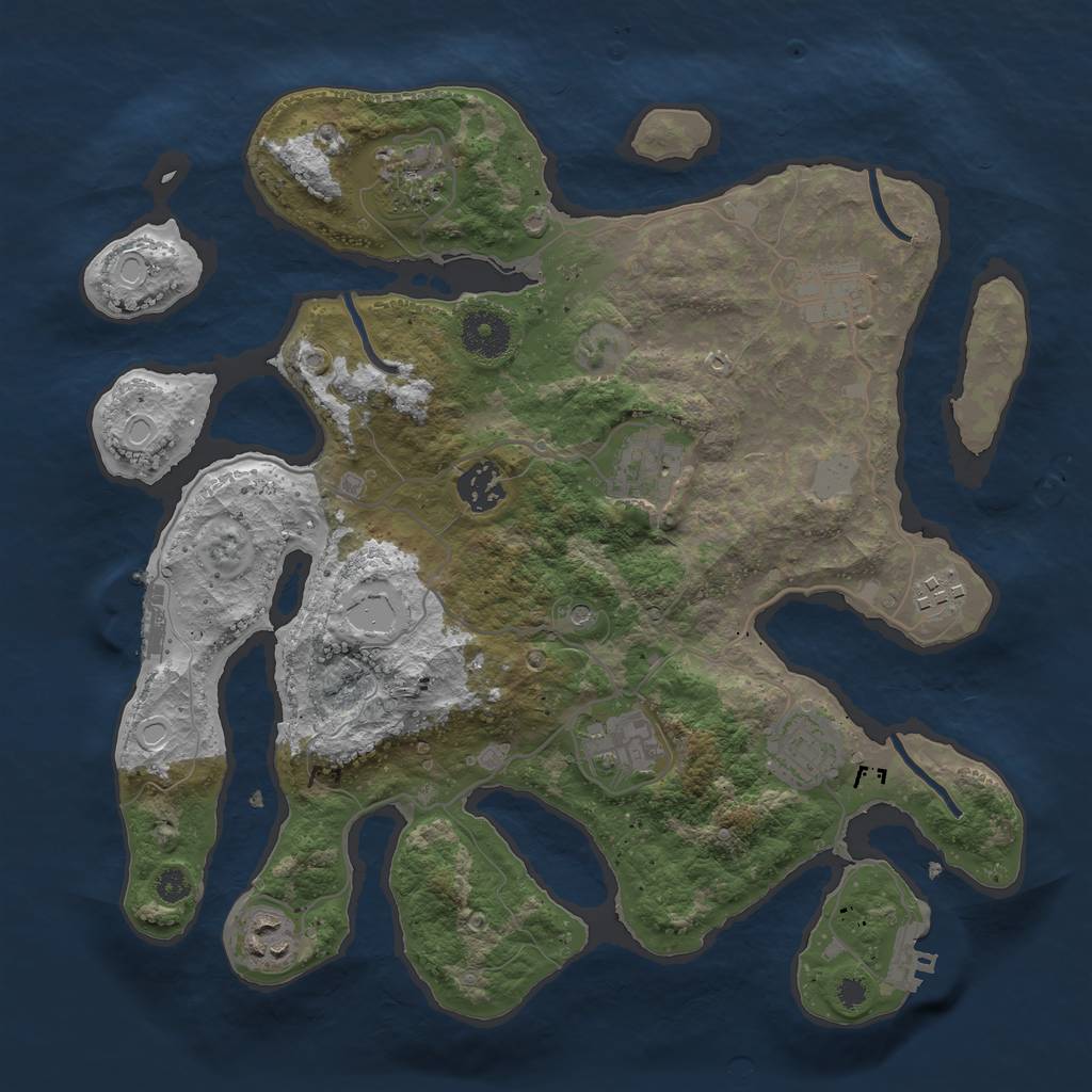 Rust Map: Procedural Map, Size: 3400, Seed: 472568, 16 Monuments