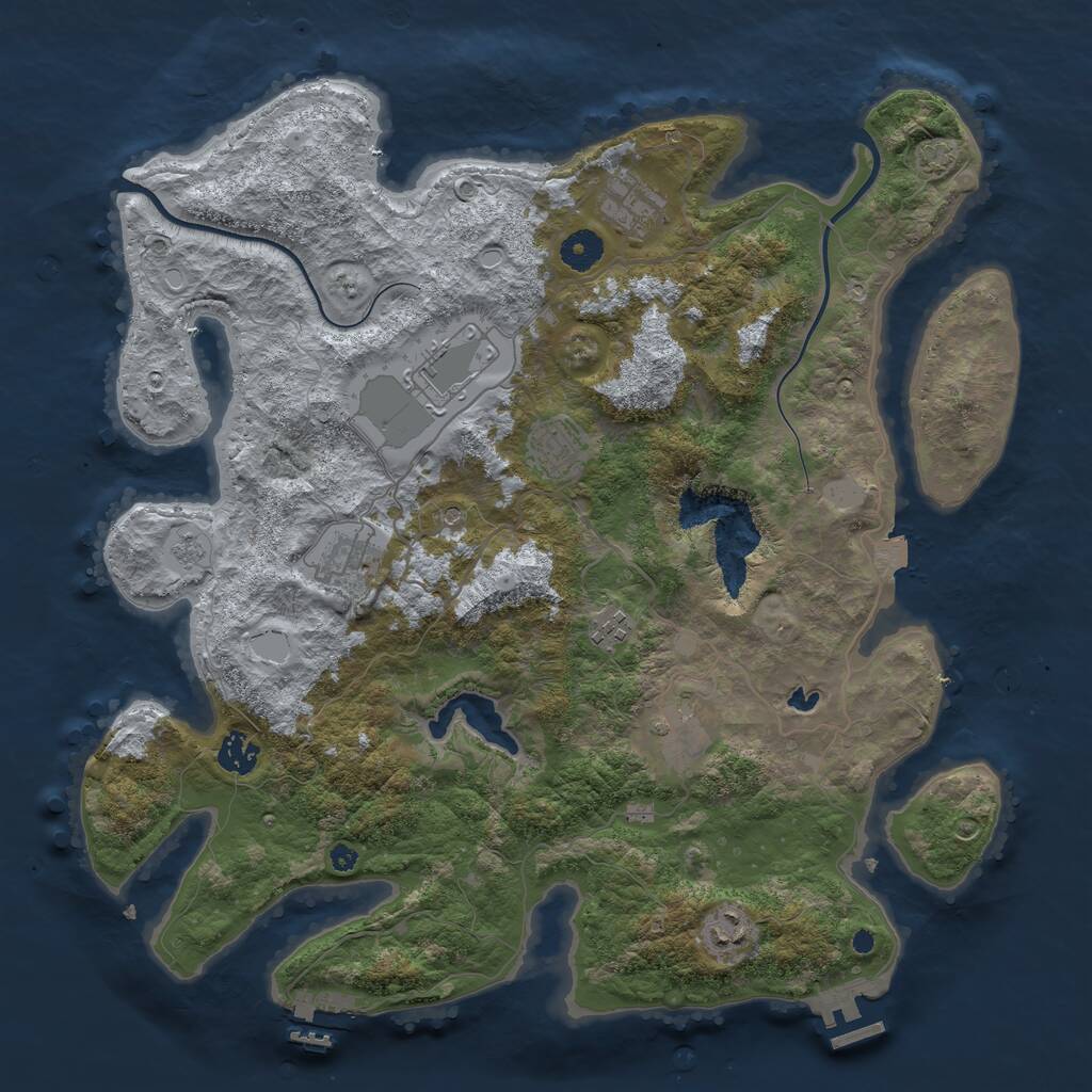 Rust Map: Procedural Map, Size: 4000, Seed: 13457, 14 Monuments