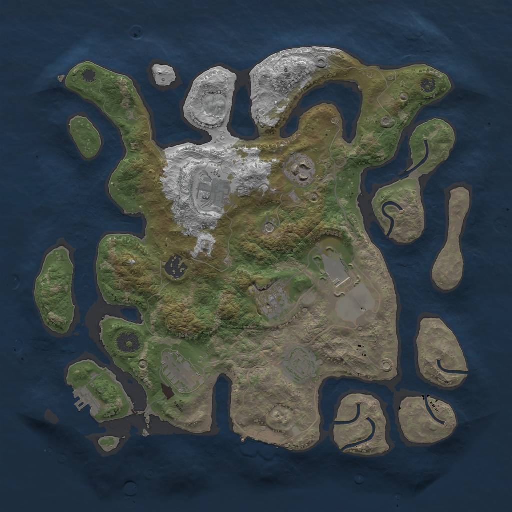 Rust Map: Procedural Map, Size: 3500, Seed: 6748358, 12 Monuments