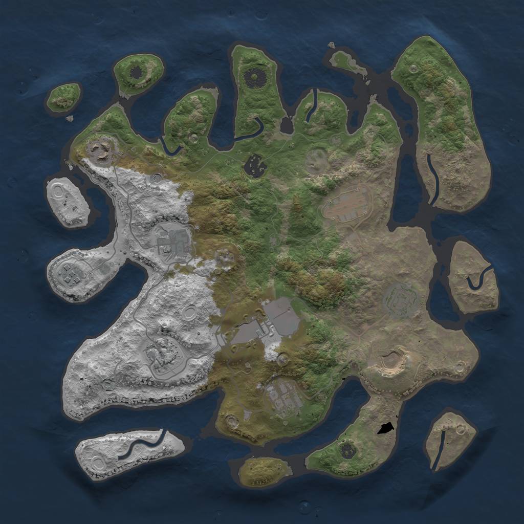 Rust Map: Procedural Map, Size: 3600, Seed: 862391531, 19 Monuments
