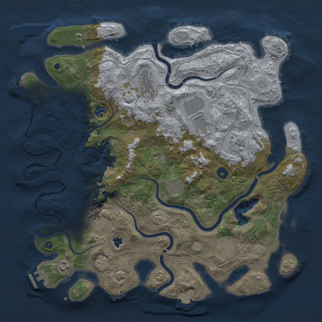 Rust Map: Procedural Map, Size: 4250, Seed: 4206921, 15 Monuments