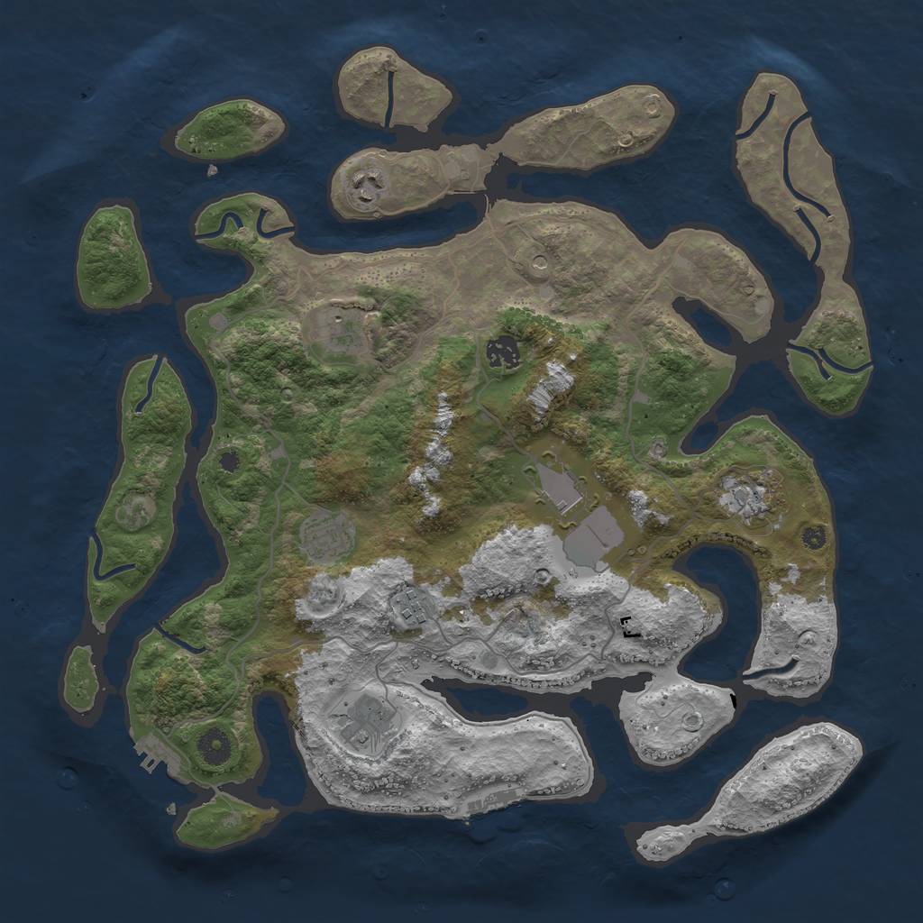 Rust Map: Procedural Map, Size: 4000, Seed: 429577826, 13 Monuments