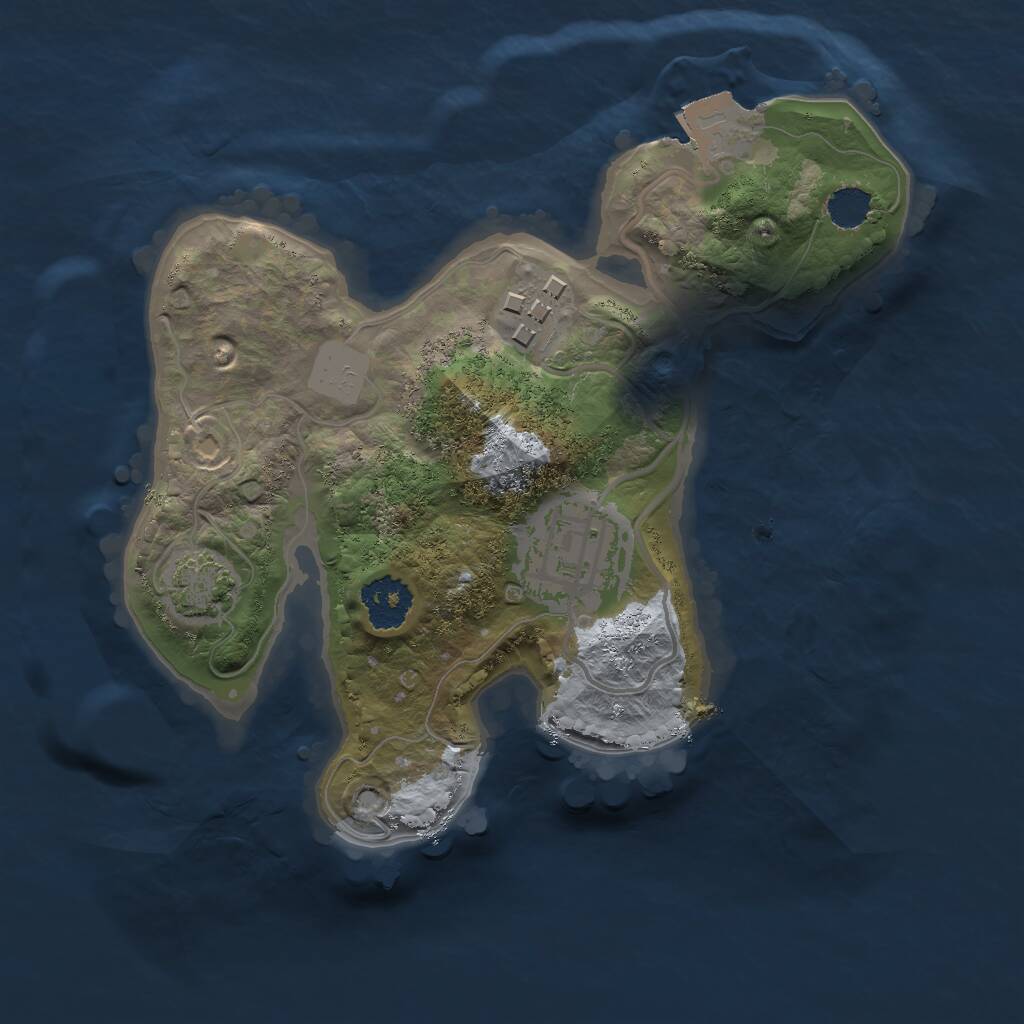Rust Map: Procedural Map, Size: 2000, Seed: 381878973, 4 Monuments