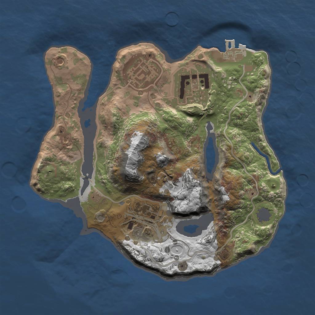 Rust Map: Procedural Map, Size: 2000, Seed: 381878973, 7 Monuments