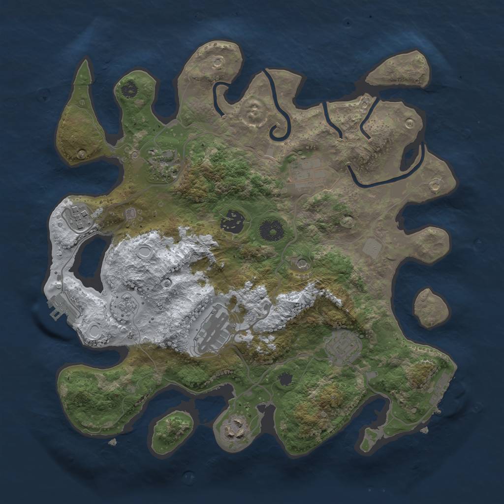 Rust Map: Procedural Map, Size: 3260, Seed: 982343293, 16 Monuments