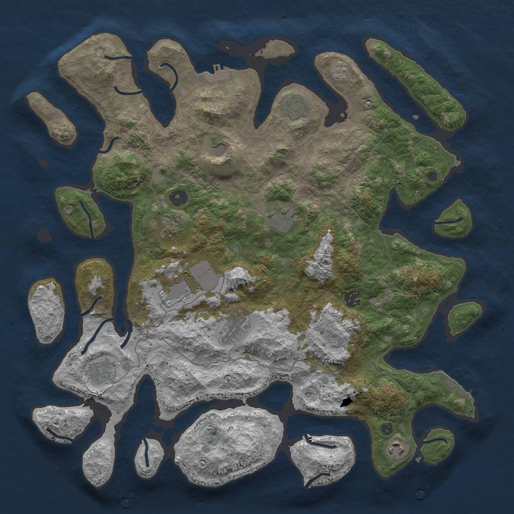 Rust Map: Procedural Map, Size: 4500, Seed: 312931289, 15 Monuments