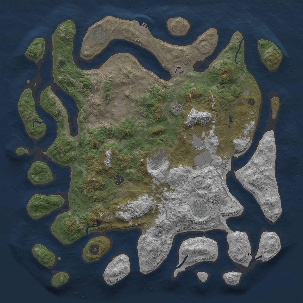 Rust Map: Procedural Map, Size: 4500, Seed: 1979198420, 12 Monuments